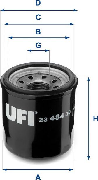 Масляный фильтр UFI. Артикул 23.484.00