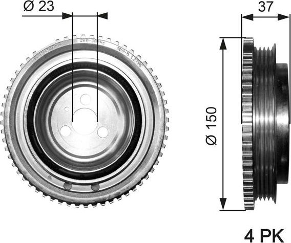 Шкив коленвала Gates DriveAlign®. Артикул TVD1053