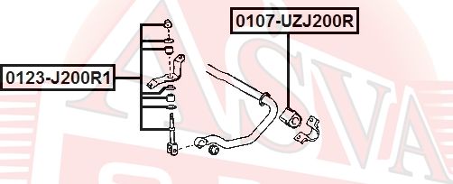 Стойка (тяга) стабилизатора Asva задняя правая/левая для Lexus LX 570 2007-2021. Артикул 0123-J200R1