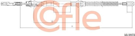 Трос ручника (тросик ручного тормоза) Cofle задний правый для Opel Sintra 1996-1999. Артикул 92.10.5972
