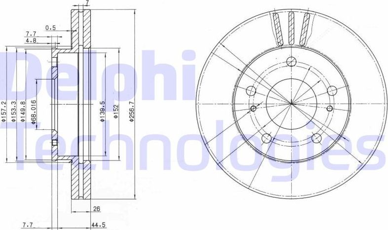 Тормозной диск Delphi. Артикул BG3127