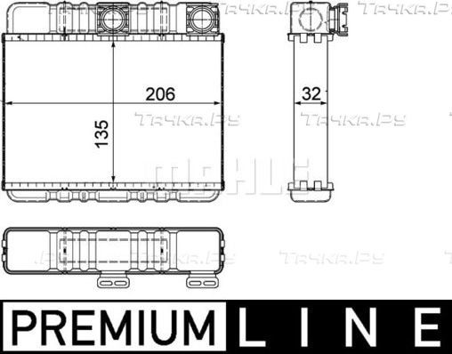 Радиатор отопителя (печки) Mahle Premium для BMW X3 I (E83) 2003-2011. Артикул AH 87 000P