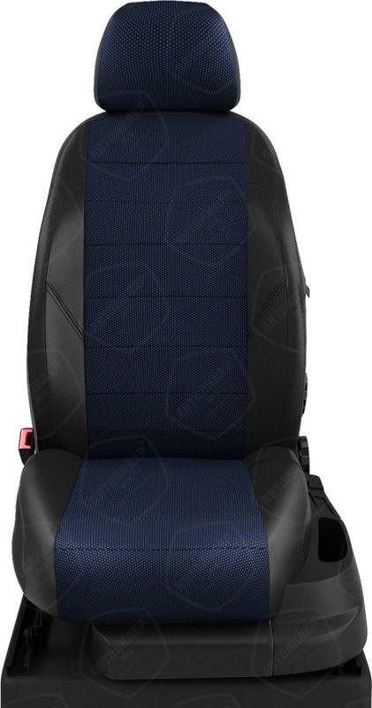 Чехлы Автолидер на сидения для Geely Emgrand EC7 2012-2016, цвет Черный/Синяя точка. Артикул GL09-0100-KK5