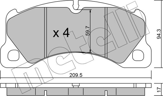 Тормозные колодки Metelli. Артикул 22-0957-3