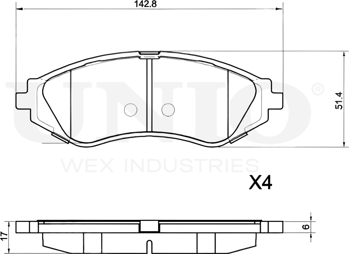 Колодки тормозные дисковые, комплект (Unio). Артикул BRP-20397