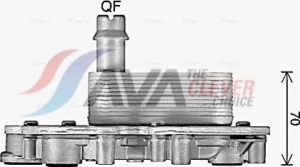 Радиатор масляный (маслоохладитель) для двигателя AVA (алюминий). Артикул OL3742H