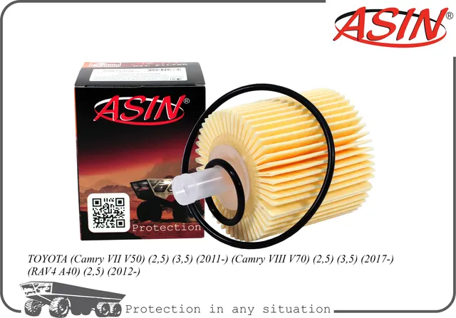 Фильтр масляный TOYOTA (Camry VII V50) (2,5) (3,5) (2011-) (Camry VIII V70) (2,5 (Asin). Артикул ASINFL2494