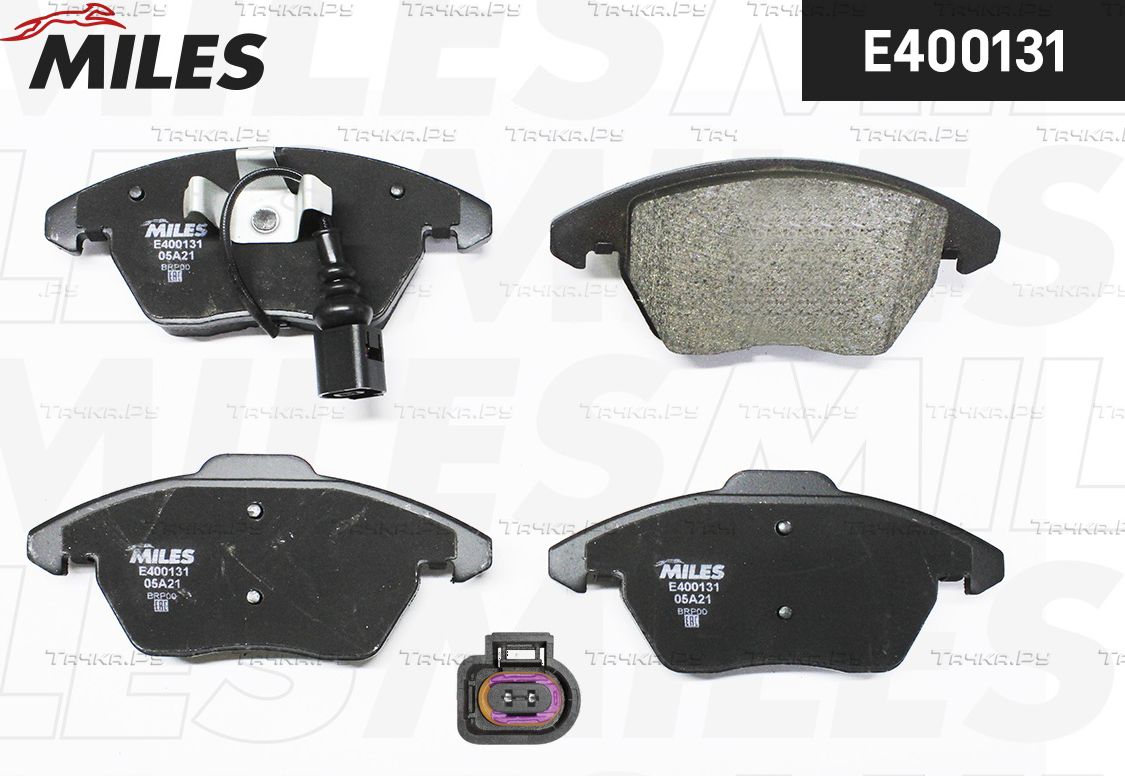 Тормозные колодки Miles (Low-Metallic) передние для SEAT Toledo III 2004-2009. Артикул E400131