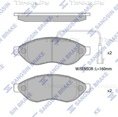 Тормозные колодки Sangsin Hi-Q передние для Fiat Ducato III 2006-2026. Артикул SP1904
