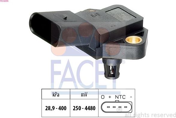Датчик абсолютного давления (ДАД, MAP) Facet Made in Italy - OE Equivalent. Артикул 10.3235