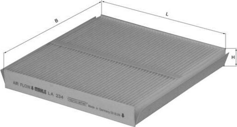 Салонный фильтр Mahle. Артикул LA 234
