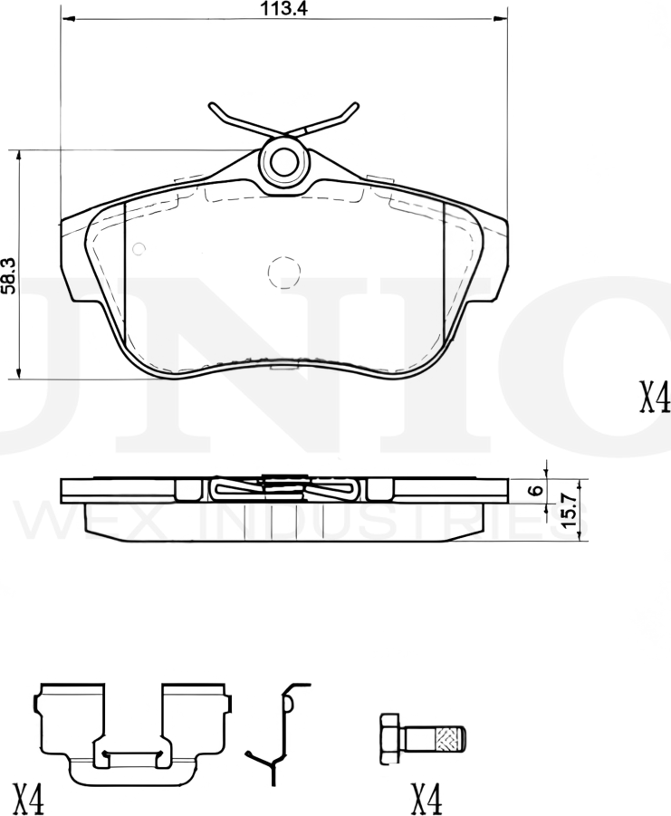 Колодки тормозные диск. задние Peugeot Expert II 07-, Citroen Jumpy II 07-, Fiat Scudo (270) 07- (Unio). Артикул BRP-20435