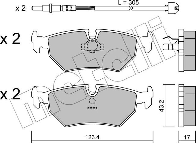 Тормозные колодки Metelli. Артикул 22-0178-1K