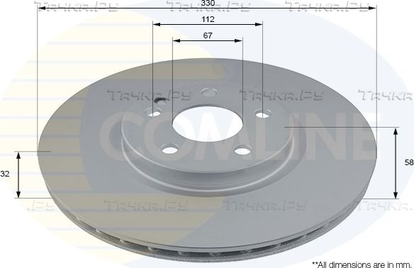 Тормозной диск Comline COATED. Артикул ADC2817V