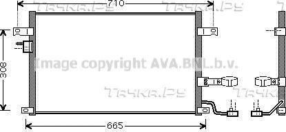 Радиатор кондиционера (конденсатор) AVA для Daewoo Lacetti 2004-2007. Артикул DW5056D