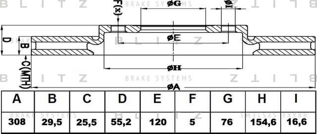 Диск тормозной передний вентилируемый Volkswagen T5/Multivan/Touareg 2003 (Blitz). Артикул BS0212