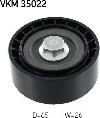 Направляющий (ведущий) ролик приводного поликлинового ремня SKF. Артикул VKM 35022