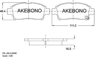 Тормозные колодки Akebono Standard. Артикул AN-618WK