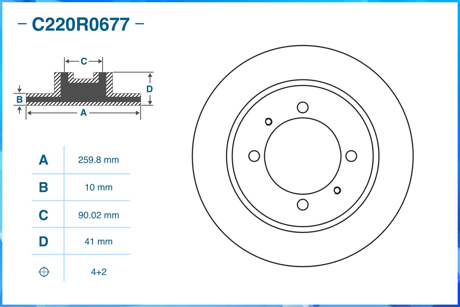 Диск тормозной задний (Cworks). Артикул C220R0677