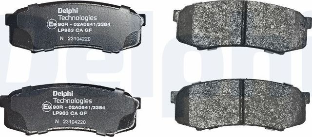 Тормозные колодки Delphi (Low-Metallic) задние для Lexus GX I 2001-2009. Артикул LP963