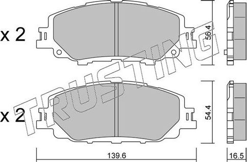 Тормозные колодки Trusting передние для Toyota Prius IV (XW50) 2015-2026. Артикул 1235.0