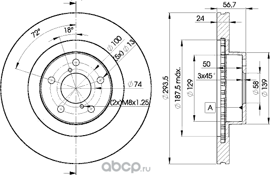 Диск торм. пер Forester  Outback 02- (Icer). Артикул 78bd2630