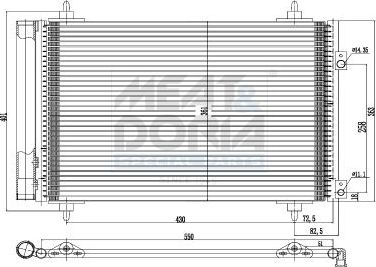 Радиатор кондиционера (конденсатор) Meat & Doria для Peugeot RCZ I 2010-2015. Артикул 991009