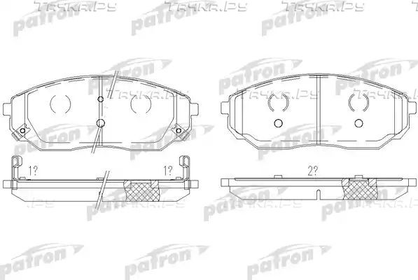 Тормозные колодки Patron передние для Kia Sorento I 2002-2011. Артикул PBP1735