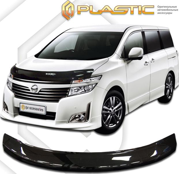 Дефлектор СА Пластик для капота (Classic черный) Nissan Elgrand 2011-2026. Артикул 2010010110260