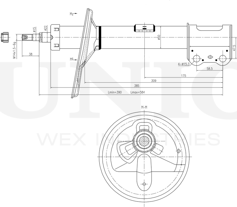 Амортизатор подвески (Unio). Артикул SAB-10383