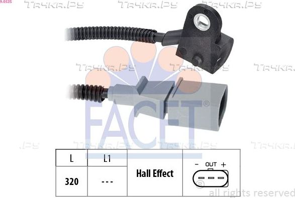 Датчик положения распредвала Facet Made in Italy - OE Equivalent для Volkswagen Golf VI 2007-2009. Артикул 9.0535
