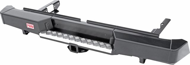 Бампер силовой РИФ задний с квадратом под фаркоп для Toyota Hilux VIII 2015-2026. Артикул RIFREV-20100