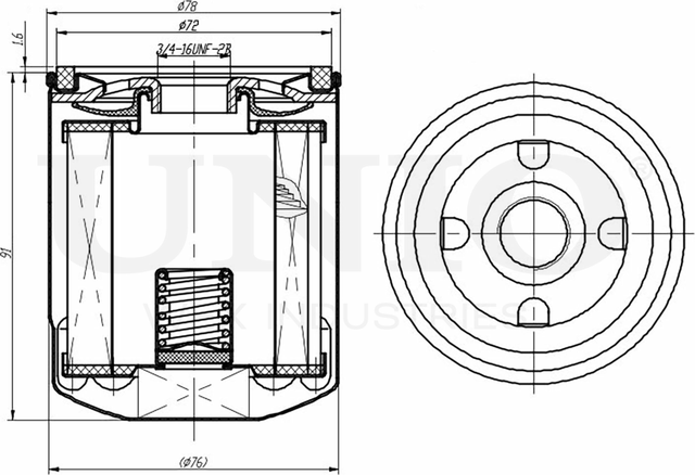Фильтр масляный (Unio). Артикул FLT-20054