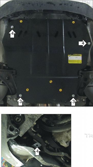 Защита Мотодор для двигателя, КПП Volkswagen Caddy III 2010-2015. Артикул 02734