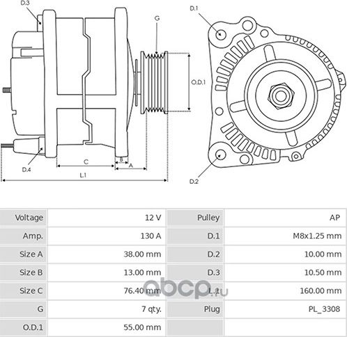 ГЕНЕРАТОР NISSAN TEANA, MURANO (Zikmar). Артикул Z28550R