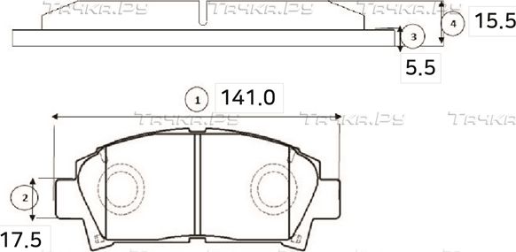 Тормозные колодки CTR передние для Toyota Avensis I 1997-2003. Артикул GK1116