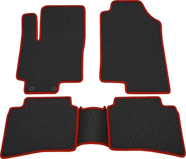 Коврики Rezkon EVA для салона Hyundai Solaris II 2017-2026 Красный кант. Артикул 9020050204