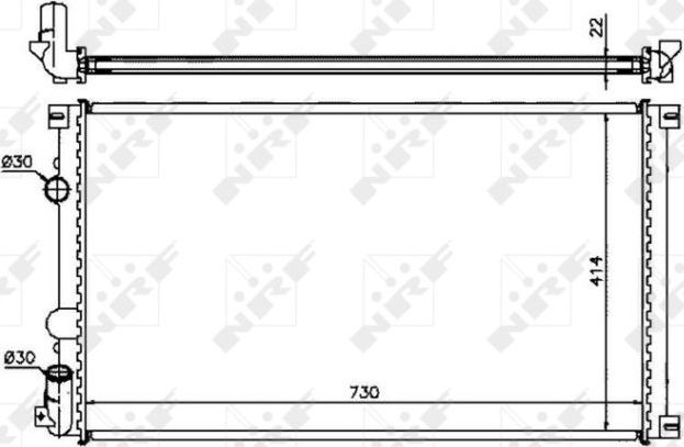 Радиатор охлаждения двигателя NRF (алюминий). Артикул 58321