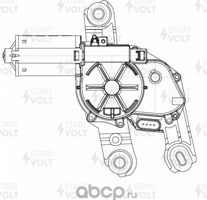 Мотор стеклоочистителя (моторчик дворников) StartVOLT. Артикул VWB 1850