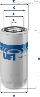 Топливный фильтр UFI для DAF LF 55 2001-2026. Артикул 24.349.00