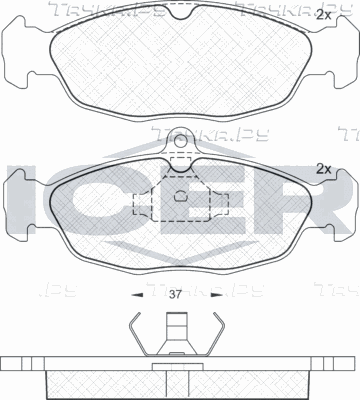 Тормозные колодки Icer передние для Chevrolet Corsa 1994-2002. Артикул 180858