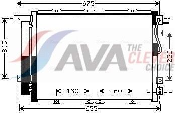 Радиатор кондиционера (конденсатор) AVA (алюминий). Артикул KA5091D