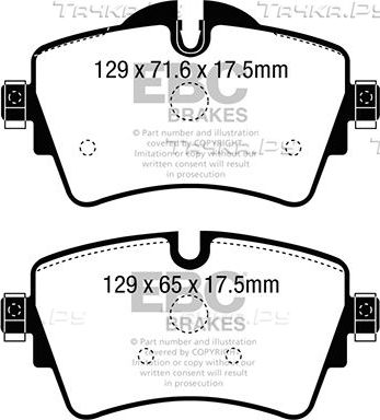 Тормозные колодки EBC Brakes передние для BMW 2 Active Tourer F45 2013-2026. Артикул DPX2227
