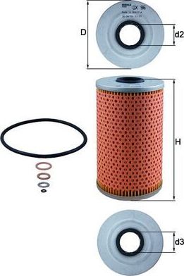Масляный фильтр Mahle-Knecht. Артикул OX 96D