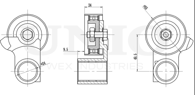 Ролик зубчатого ремня ГРМ натяжной (Unio). Артикул TNS-10250