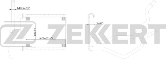 Радиатор отопителя (печки) Zekkert (алюминий) для Lexus RX III 2008-2015. Артикул MK-5139