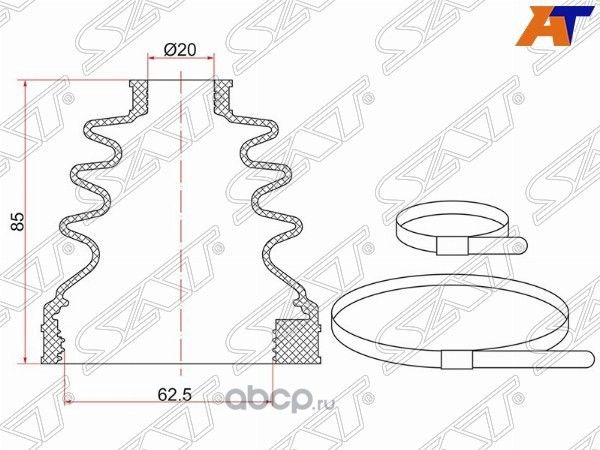 Пыльник шруса внутренний FR MITSUBISHI LANCER X   (SAT). Артикул C1609T