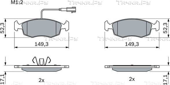 Тормозные колодки Bosch (Low-Metallic) передние для Fiat 500 II 2009-2026. Артикул 0 986 494 463