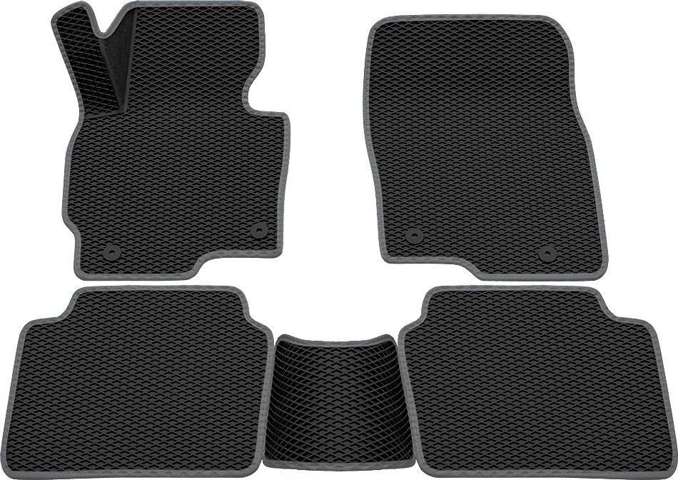 Коврики Rezkon 3D EVA Ромб резиновые для салона Mazda CX-5 I 2012-2017 Серый кант. Артикул 9223020102