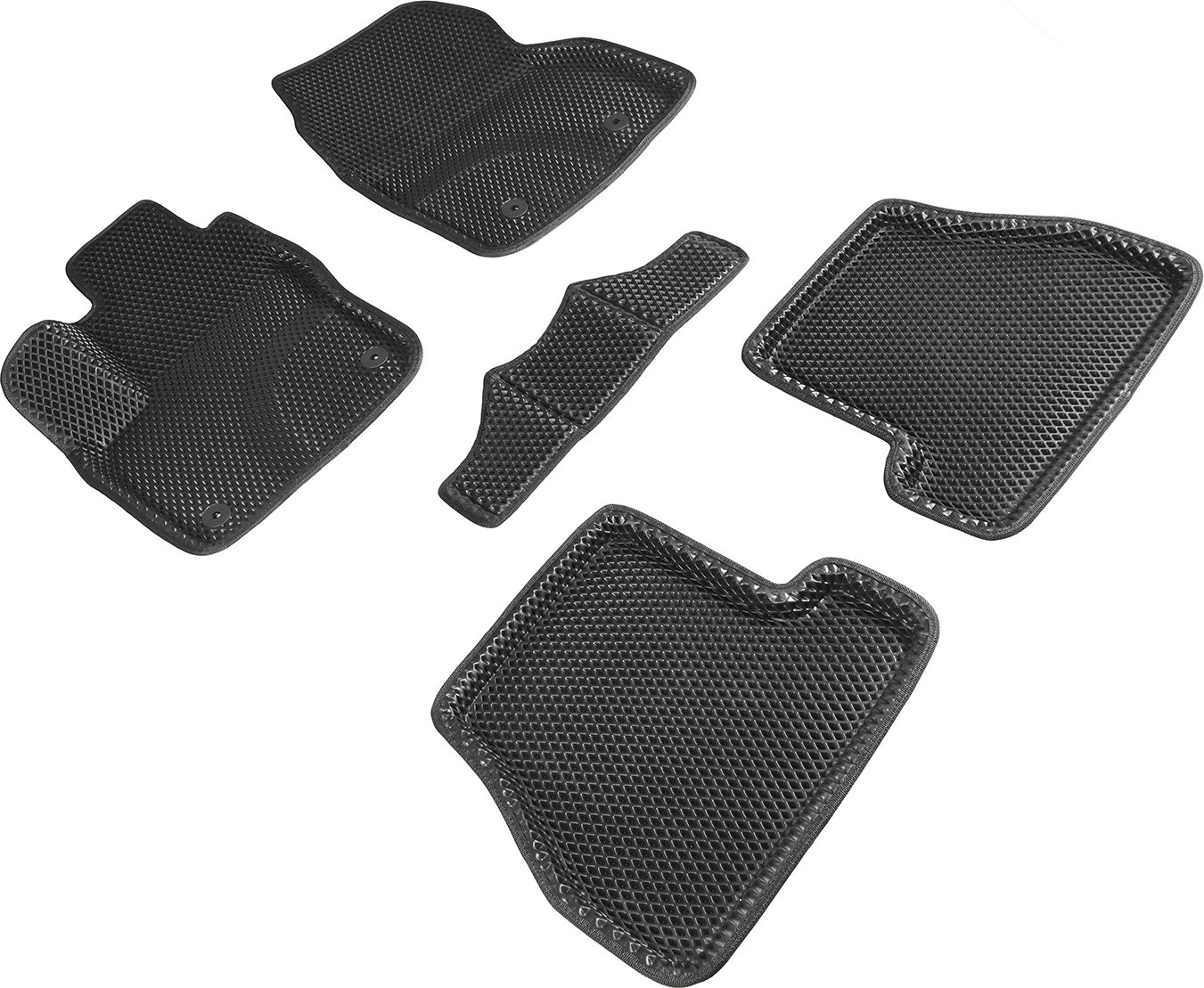 Коврики Seintex 3D EVA ромб для салона Ford Focus III рестайлинг МКПП 2015-2019 ЧЕРНЫЕ. Артикул 95243
